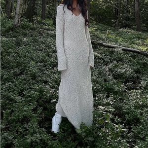 NA-KD knitted wide sleeve maxi dress